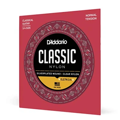 Obrázek D&#039;Addario Kytarové struny klasická kytara pro studentské nylonové klasické kytary, struny, koncertní EJ27N 3/4 Normal Tension, 1 kus