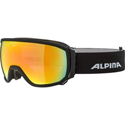 Obrázek ALPINA SCARABEO Q zrcadlové, kontrastní a polarizované OTG lyžařské brýle se 100% UV ochranou pro dospělé, černé matné, One Size
