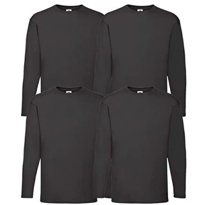 Obrázek 4 Fruit of the Loom tričko Longsleeve M L XL XXL dlouhý rukáv na výběr různé barevné sady, černá
