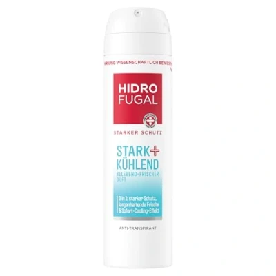 Obrázek Hidrofugal Silný + chladivý sprej, silná antiperspirant ochrana s okamžitým chladicím efektem a aloe vera, deosprej bez etylalkoholu pro dlouhotrvající svěžest (150 ml)