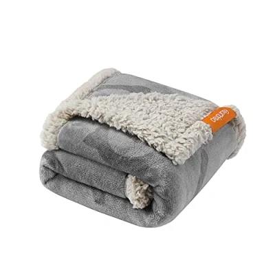 Obrázek Feandrea vodotěsná deka pro psy, sherpa fleece domácí mazlíčky malé kočky, 73 x 63 cm, S, lze prát v pračce, ochrana oboustranného potahu na pohovku, šedá PPB029G01