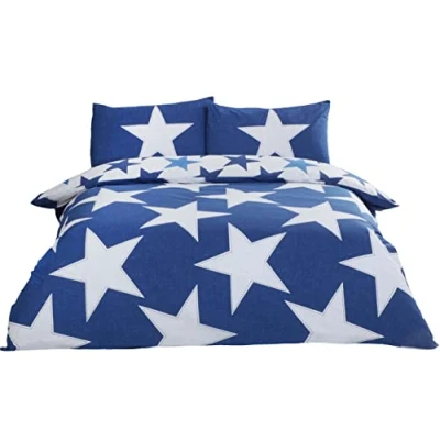 Obrázek Rapport Wende Bettwäsche Set mit Sternen, Polycotton, Marineblau, Doppelbett, Blau