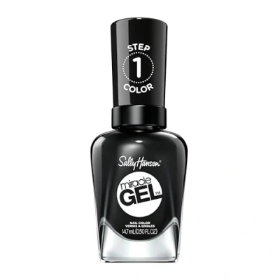 Obrázek Sally Hansen Miracle Gel lak na nehty bez umělého UV světla Blacky O, černý, s intenzivně lesklou gelovou povrchovou úpravou, č. 460, (1 x 14,7 ml)