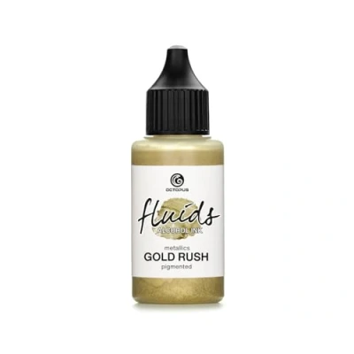 Obrázek Octopus 30 ml Fluids Alcohol Ink GOLD RUSH, alkoholový inkoust pro tekuté druhy a pryskyřici, zlatý