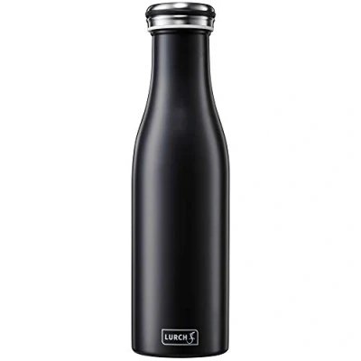 Obrázek Lurch 240908 termoska / termoláhev na horké a studené nápoje z dvoustěnné ušlechtilé oceli 0,5 l, matně černá, 7,7 x 26,3 cm