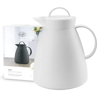 Obrázek alfi DAN 1,00 l, coconut white, plastová izolační konvice s hygienickou vložkou z tvrzeného skla, otočný uzávěr, designový kousek, ideální jako na kávu, čaj, bez BPA