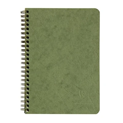 Obrázek Clairefontaine 785663C spirálová kniha (DIN A5, 14,8 x 21 cm, Age Bag linkovaná, 3 kapsy, 60 listů) 1 kus zelená
