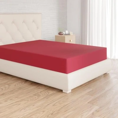 Obrázek Amazon Basics napínací prostěradlo, 160 x 200 30 cm, mikrovlákno, prostěradlo výška matrace do vínově červená