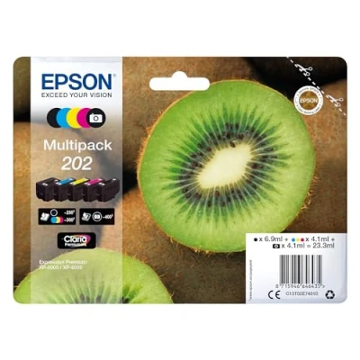 Obrázek Epson EP64643 Original 202 inkoust Kiwi (XP 6000, XP 6005, 6100, 6105), Multipack 5 barevný