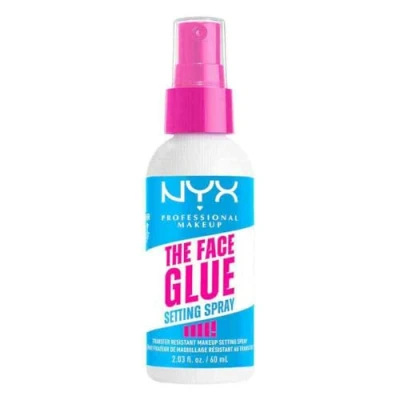 Obrázek NYX Professional Makeup The Face Glue Setting Spray, Fixierspray für 24 Stunden Make up Halt und strahlenderes up, 60 ml