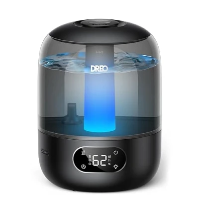 Obrázek Dreo Luftbefeuchter für das Schlafzimmer, Kaltnebel Ultraschallgerät mit 30 Stunden Laufzeit, 3L Top Fill Tank, Feuchtigkeitssensor, Nachtlicht Babys, Kinderzimmer, Pflanzen und Zuhause