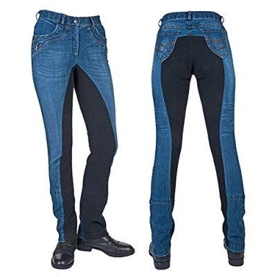Obrázek HKM Dospělí Jodhpur jezdecké kalhoty Classic 1/1 Alos osazení 6969 tmavě modrá/tmavě modrá 38 kalhoty, modrá,