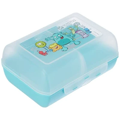 Obrázek Emsa 514482 Dětská obědová krabice, Odnímatelná příčka, motiv monster, Mint, Variabolo Monster
