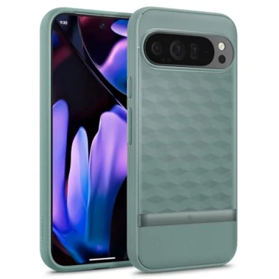 Obrázek Caseology pouzdro Parallax Pro Google Pixel 9 XL, [Ochrana proti pádu ve vojenské kvalitě] Ergonomické s 3D hexa kostkami XL šalvěj zelený