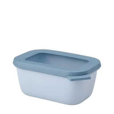 Obrázek Mepal Multi Bowl Cirqula Rectangular dóza na zásoby s víkem vhodný jako vzduchotěsný úložný box do ledničky, nádobí mikrovlnné trouby a dózy uchovávání potravin 750 ml Nordic Blue