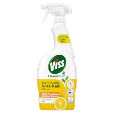 Obrázek Viss Cleanboost čistič sprej koupelna + sprcha proti vodnímu kameni čisticí prostředek pro zářivý lesk se 100% rozpouštěcí silou vodního kamene přírodního původu 750 ml