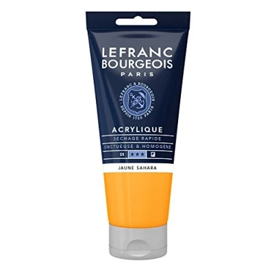 Obrázek Lefranc Bourgeois 300442 Fine akrylová barva saharská žlutá, tuba 80 ml, krémová na vodní bázi, rychleschnoucí, stálá světle, voděodolná