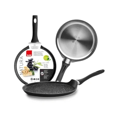 Obrázek IBILI Crêpe Pfanne Natura, 25 cm, Aluminium, Anti Haft Beschichtung im Stein Stil, geeignet für Induktion