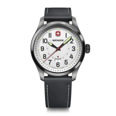 Obrázek WENGER Pánské náramkové hodinky Terragraf, analogové quartz, vodotěsné do 100 m, Ø 43 mm, Swiss Made, bílá, Classic