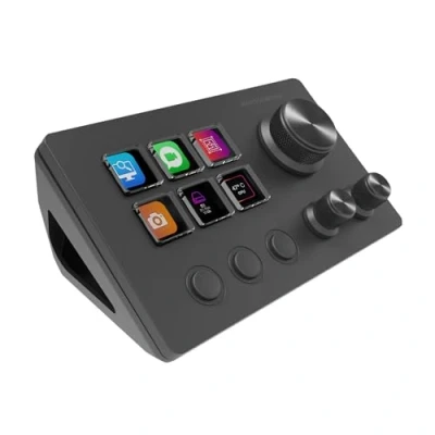 Obrázek Mars Gaming MSD Two, kompaktní ovládací panel, 6 nastavitelných LCD tlačítek + 3 tlačítka, multifunkční kolečka, ergonomická Slim Control Deck, řídicí software a pluginy, Windows MacOS, černá