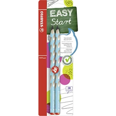 Obrázek Ergonomická trojhranná tužka pro praváky STABILO EASYgraph v modré barvě balení po 2 kusech stupeň tvrdosti HB