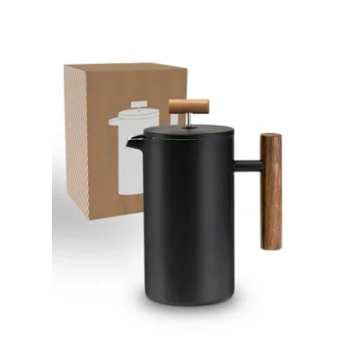 Obrázek Lambda Coffee® Thermo French Press ušlechtilá ocel I 0,6 litru 3 šálky k dostání ve velikostech dvoustěnný: drží dlouho teplé lis na kávu kávovar černý