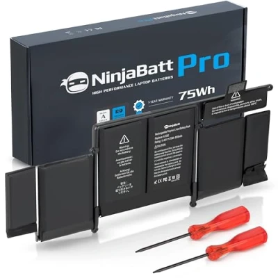 Obrázek NinjaBatt A1582 A1493 akumulátor Pro Apple MacBook Retina 13&quot; A1502 [předčasně 2015 polovina 2014 pozdě 2013] vysoká kapacita [75Wh/11,42V]