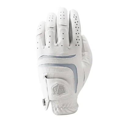 Obrázek Wilson Staff Damen Golfhandschuh, Grip Plus, Material Kombi, Größe: L, Rechtshand, LRH, weiß, WGJA00102L