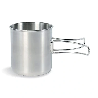Obrázek Tatonka Hrnek Handle Mug 600 ml z nerezové oceli se zaklapávacími rukojeťmi a stupnicí objemu kompatibilní širokým hrdlem Nalgene 1 l