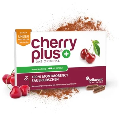 Obrázek Kapsle s kyselými třešněmi z US Montmorency vysoce koncentrovaný extrakt višně 55 000 mg v denní dávce Cherry PLUS