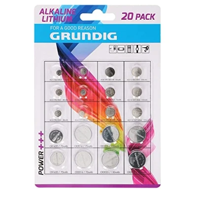 Obrázek Grundig 85572 knoflíkové baterie 20 kusů, bílostříbrná