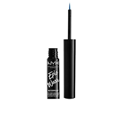Obrázek NYX Professional Makeup Epic Wear Semi Permanent Liquid Liner, dlouhá životnost, voděodolná, oční linky a body art na obličej tělo, matný povrch, barva: safírová