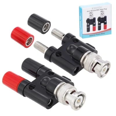 Obrázek KEESIN BNC Stecker auf Dual 4 mm Bananen Buchse Binding Post Audio Adapter 2 Stücke