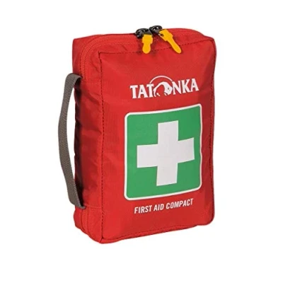 Obrázek Tatonka First Aid Compact sada první pomoci s rozsáhlým obsahem mimo jiné záchranná přikrývka, kontrolní seznam a podváděcí list pro péči outdoor, turistiku, trekking červená, 18 x