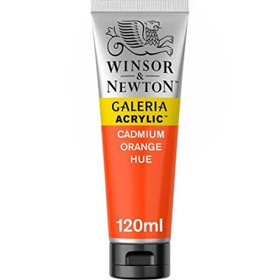 Obrázek Winsor &amp; Newton Akrylová barva Galeria 2131090, vysoká pigmentace, stálá na světle, konzistence s máslovou konzistencí, 120 ml, kadmiová oranžová