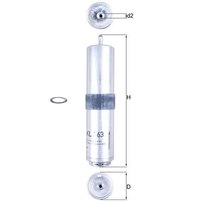 Obrázek MAHLE KL 763D palivový filtr