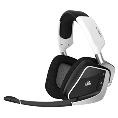Obrázek Corsair Bezdrátová herní sluchátka VOID ELITE (virtuální 7.1 prostorový zvuk, 2,4 GHz WLAN s nízkou latencí, dosah 12 metrů, přizpůsobitelné RGB osvětlení PC, kompatibilita PS4) bílá