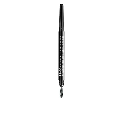 Obrázek NYX Professional Makeup Tužka na obočí, Precision Brow Pencil, oboustranně s plochou tužkou obočí a kartáčkem, veganská receptura, barevný odstín: černá