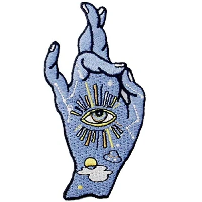 Obrázek ZEGIN nášivka, vyšívaná, design: Viel Glück und ich Liebe Dich, Alle sehende Augen, zum AufBügeln oder Aufähen