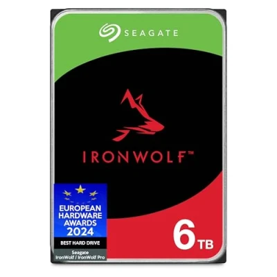 Obrázek Seagate IronWolf 6 TB interní pevný disk NAS HDD, 3,5 palce, 5 400 ot/min, 256 MB Cache, SATA Gb/s, stříbrný, vč. 3 let Rescue Service, číslo modelu: ST6000VNZ06