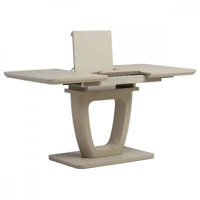 Obrázek Jídelní stůl 110+40x75 cm, cappuccino 4 mm skleněná deska, MDF, mat HT 430 CAP