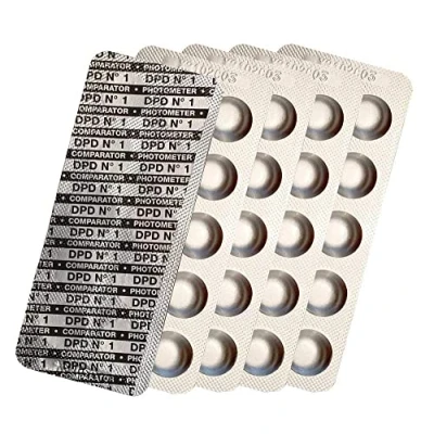 Obrázek harren24 Testovací tablety fotometr DPD1, DPD3, aktivní kyslík DPD4, hodnota pH fenol Red, alkalinity M, CYA, tester vody v bazénu 50 x 100 250 500 (DPD1/50x)