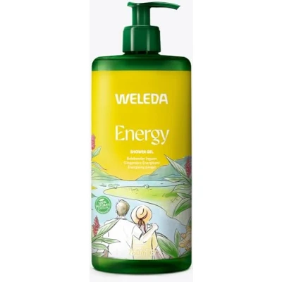 Obrázek WELEDA Bio Energy XXL sprchový gel veganský přírodní kosmetika Aroma sprcha pro ženy a muže s vůní zázvoru / cedrového dřeva péče o pleť sprchové mýdlo dávkovačem pumpy na obličej