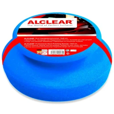 Obrázek Alclear 5713050M profesionální houba na ruční leštění, 130 x 50 mm, s výstupkem okolo pro voskování, čištění laku, 130x50mm