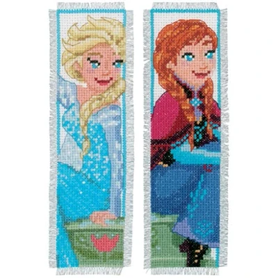 Obrázek Vervaco WD Lesezeichen Schwestern Aida 2er Set Kreuzstickpackung zum Auszählen, weiß, 6 x 20 0,30 cm