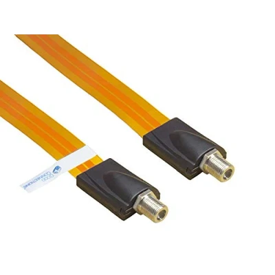 Obrázek Good Connections SAT anténní kabel průchod dveří/oken sada 4 ks vysoká kvalita, extrémně plochý F spojka na spojce délka vč. zástrčky 26,5 cm, flexibilní 17,5 cm