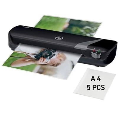 Obrázek GBC Inspire+ laminovačka A4 pro domácí použití, velikost vizitek až DIN A4, laminování za tepla a studena, černá, 4402075EU