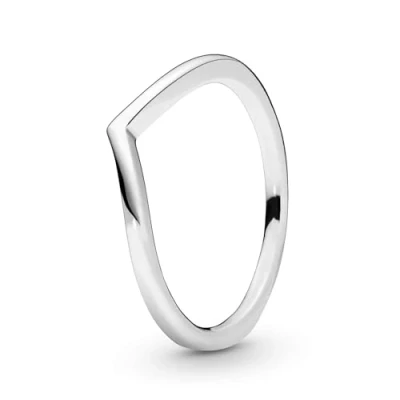 Obrázek PANDORA Prsten Wishbone, leštěný, sterlingové stříbro, Mincovní Bez drahokamu