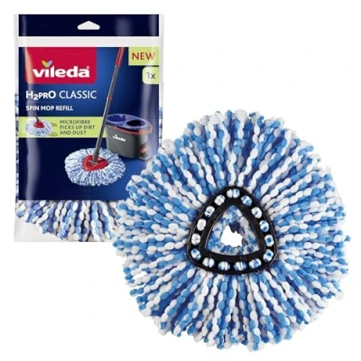 Obrázek Vileda H2PrO Wischmopp Ersatzkopf Mikrofaser Moppkopf Entfernt hartnäckigem Schmutz maschinenwaschbar langlebiger Mopp für alle Böden 1er Pack