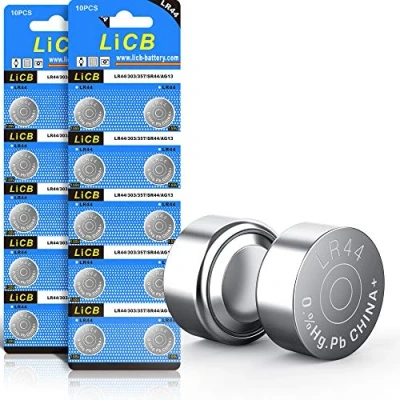 Obrázek LiCB 20 kusů LR44 knoflíkový článek, AG13 PX76A l1154f 357A 1,5V alkalická baterie 3 roky Skladovatelnost 100% plná záruka